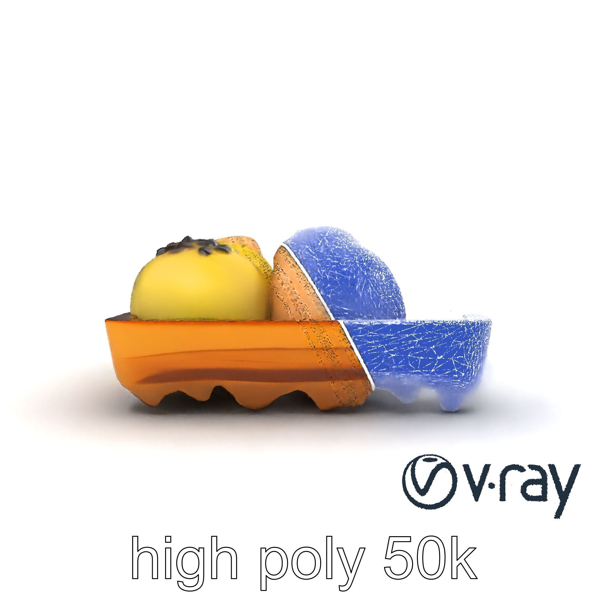 Realistic Mochi Dessert Set model pack Low-poly 3D model_23