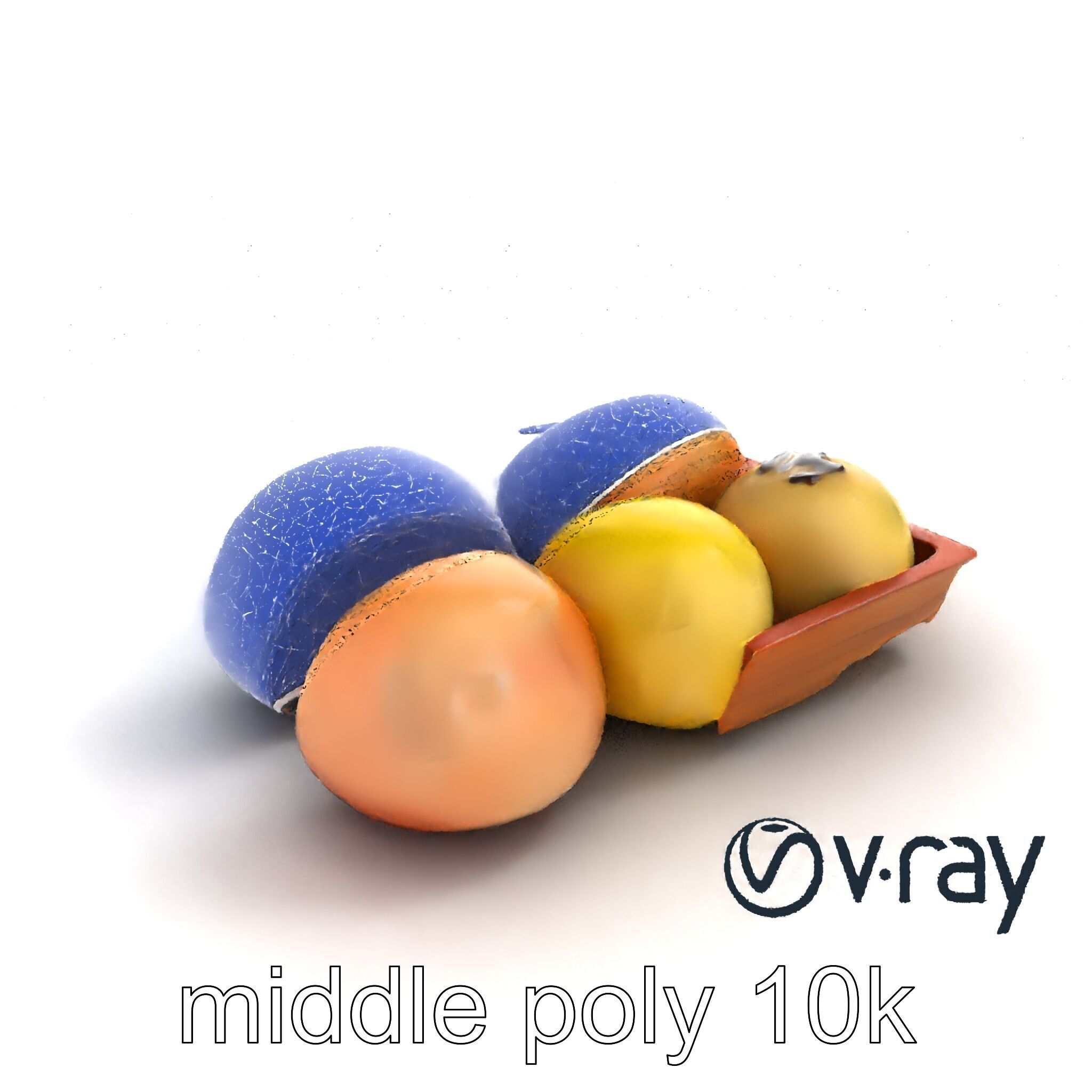 Realistic Mochi Dessert Set model pack Low-poly 3D model_16