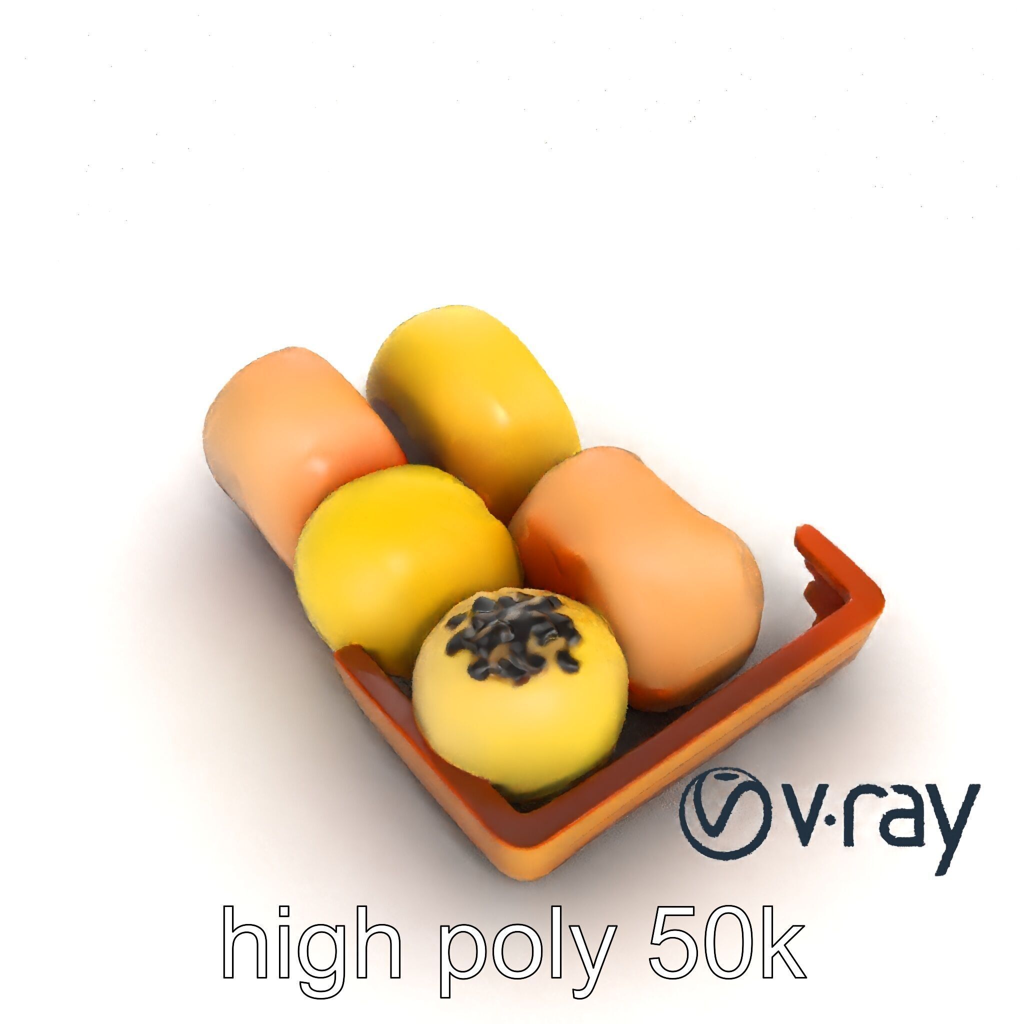 Realistic Mochi Dessert Set model pack Low-poly 3D model_27