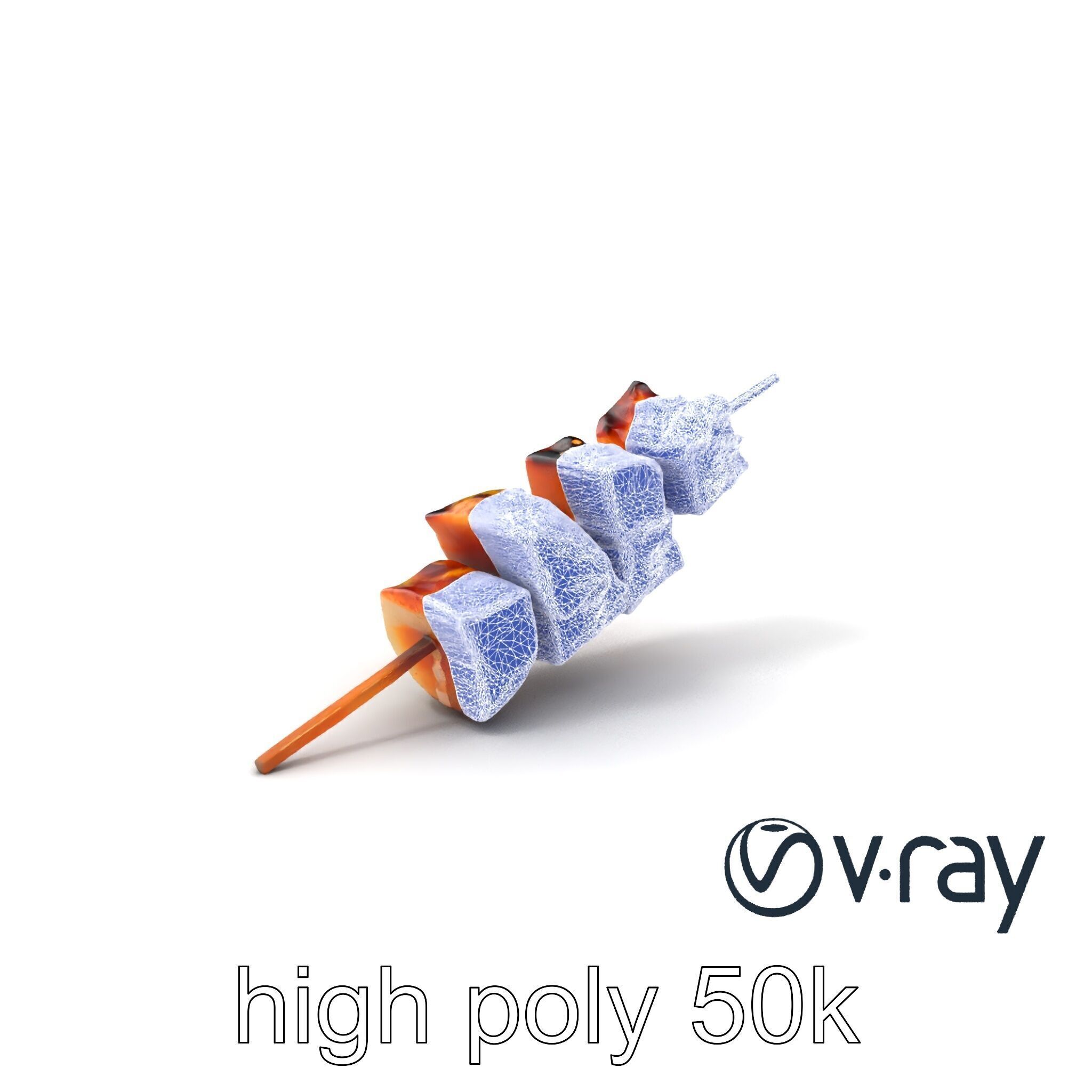 Yakitori Chicken Skewer Realistic Grilled model pack Low-poly 3D model_1