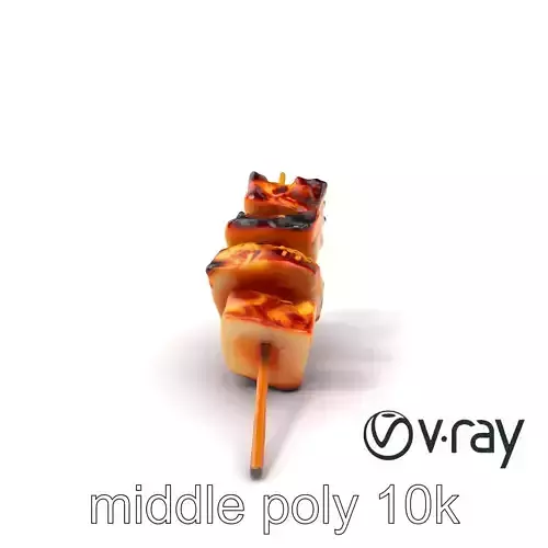 Yakitori Chicken Skewer Realistic Grilled model pack Low-poly 3D model