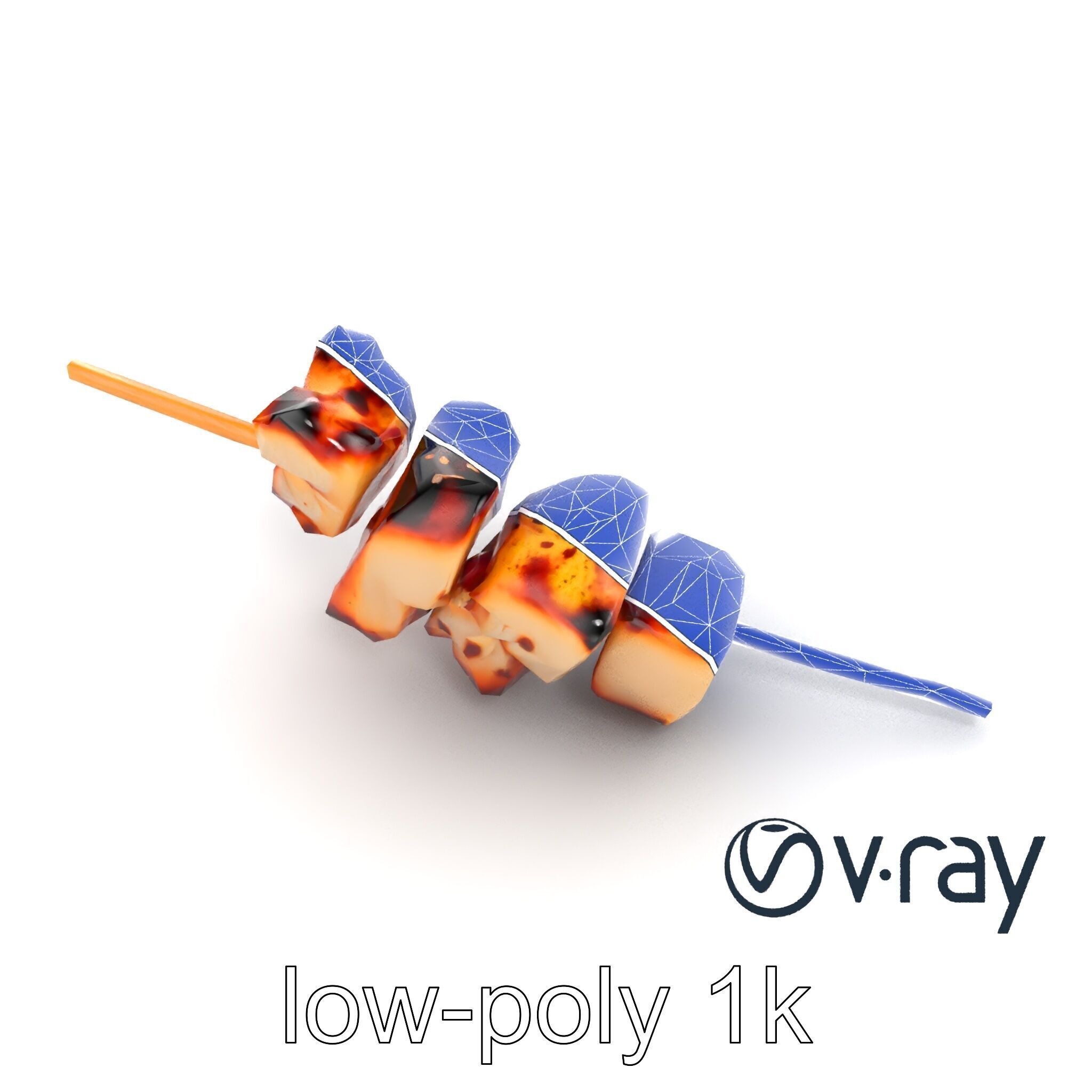 Yakitori Chicken Skewer Realistic Grilled model pack Low-poly 3D model_19