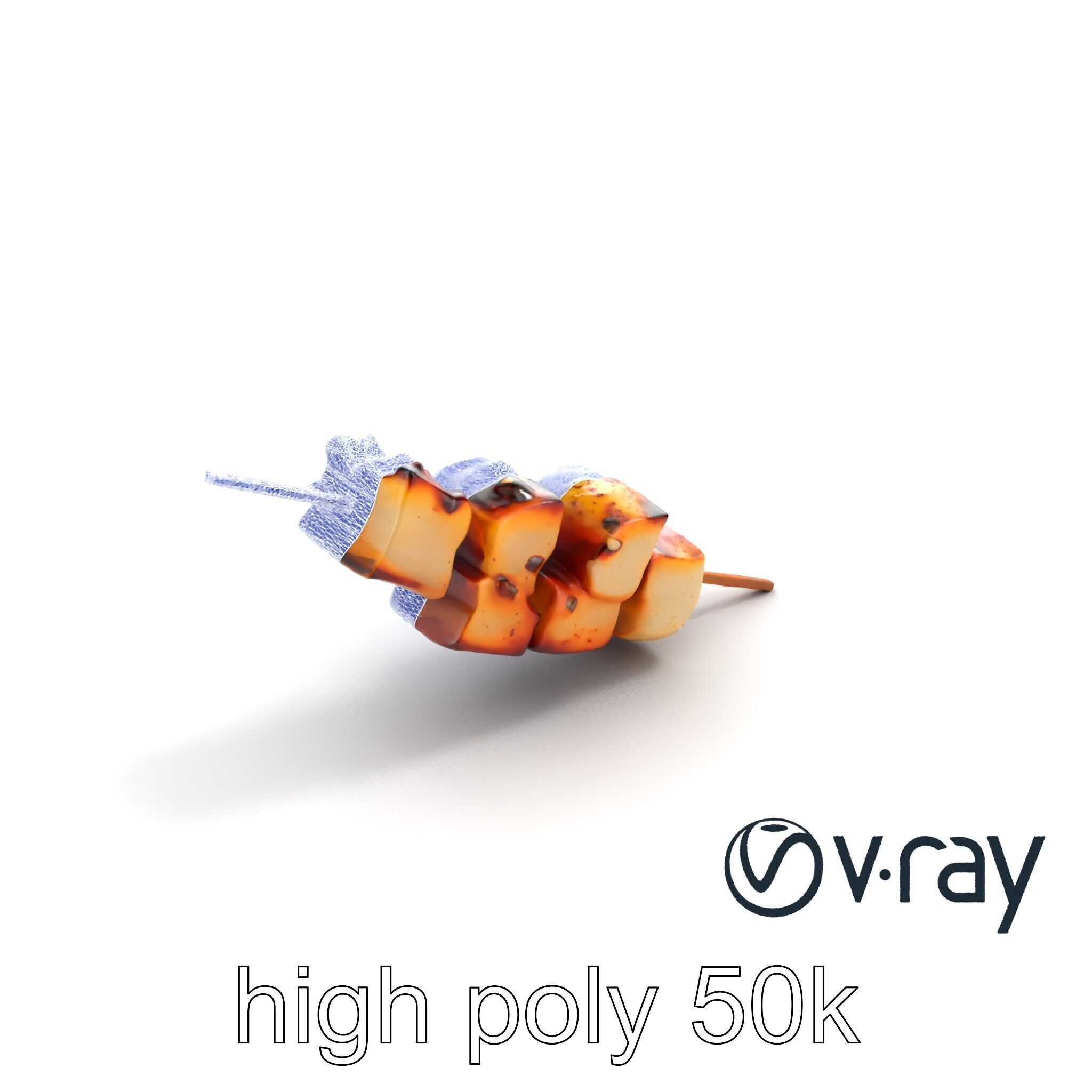 Yakitori Chicken Skewer Realistic Grilled model pack Low-poly 3D model_11