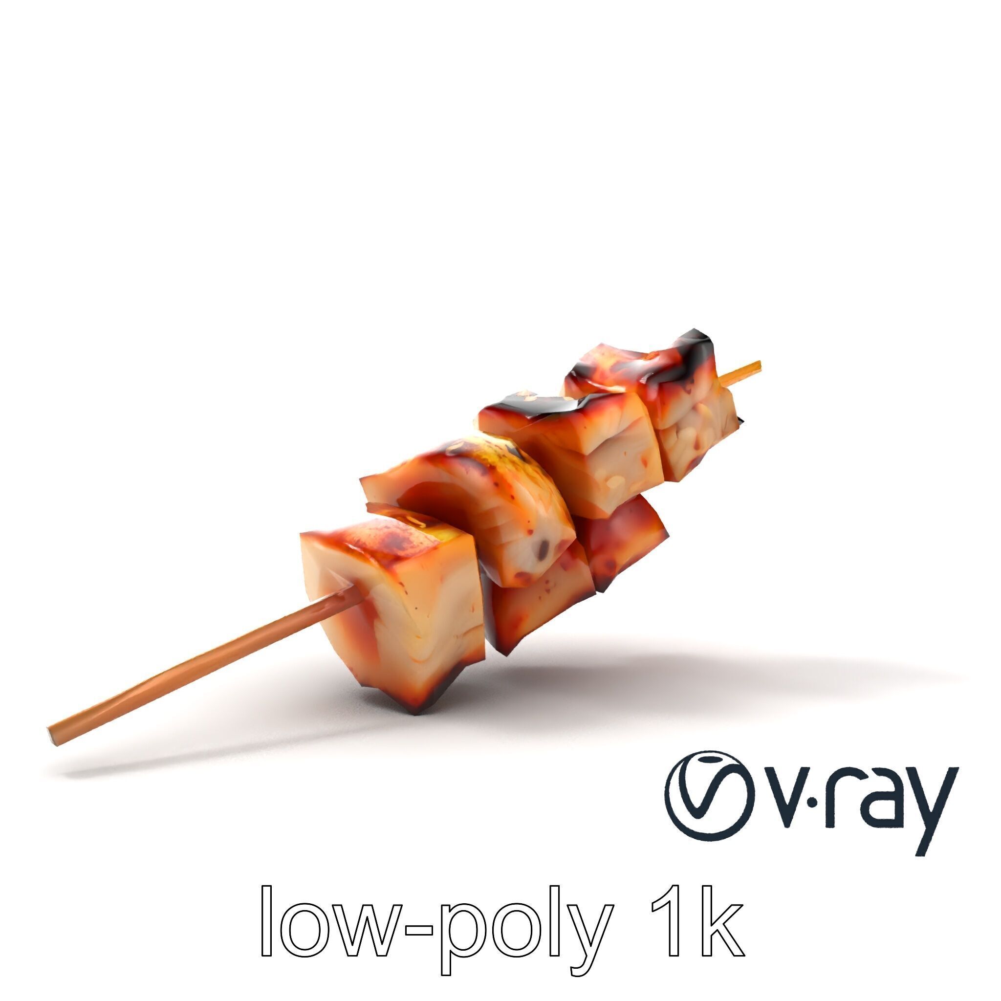 Yakitori Chicken Skewer Realistic Grilled model pack Low-poly 3D model_17