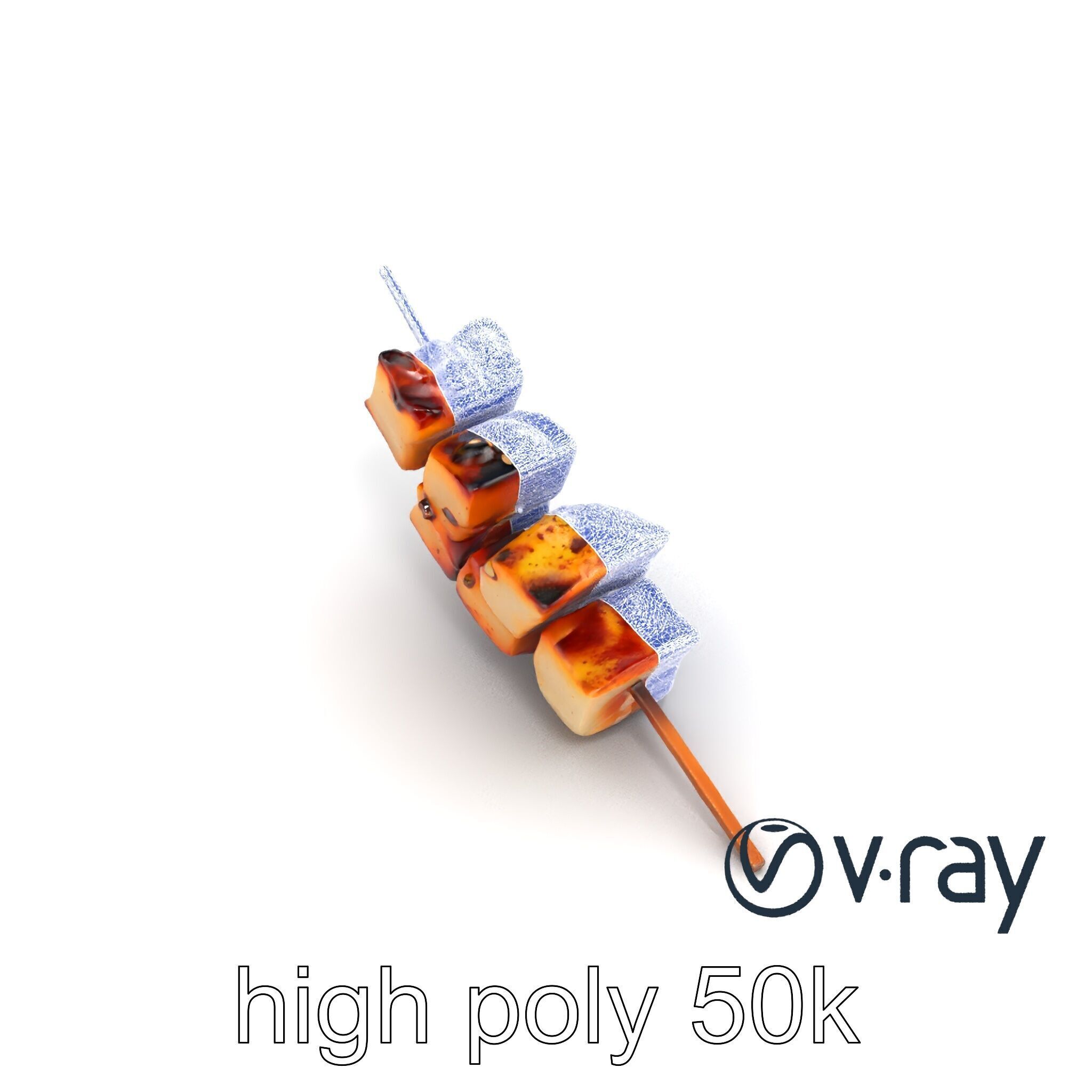 Yakitori Chicken Skewer Realistic Grilled model pack Low-poly 3D model_15