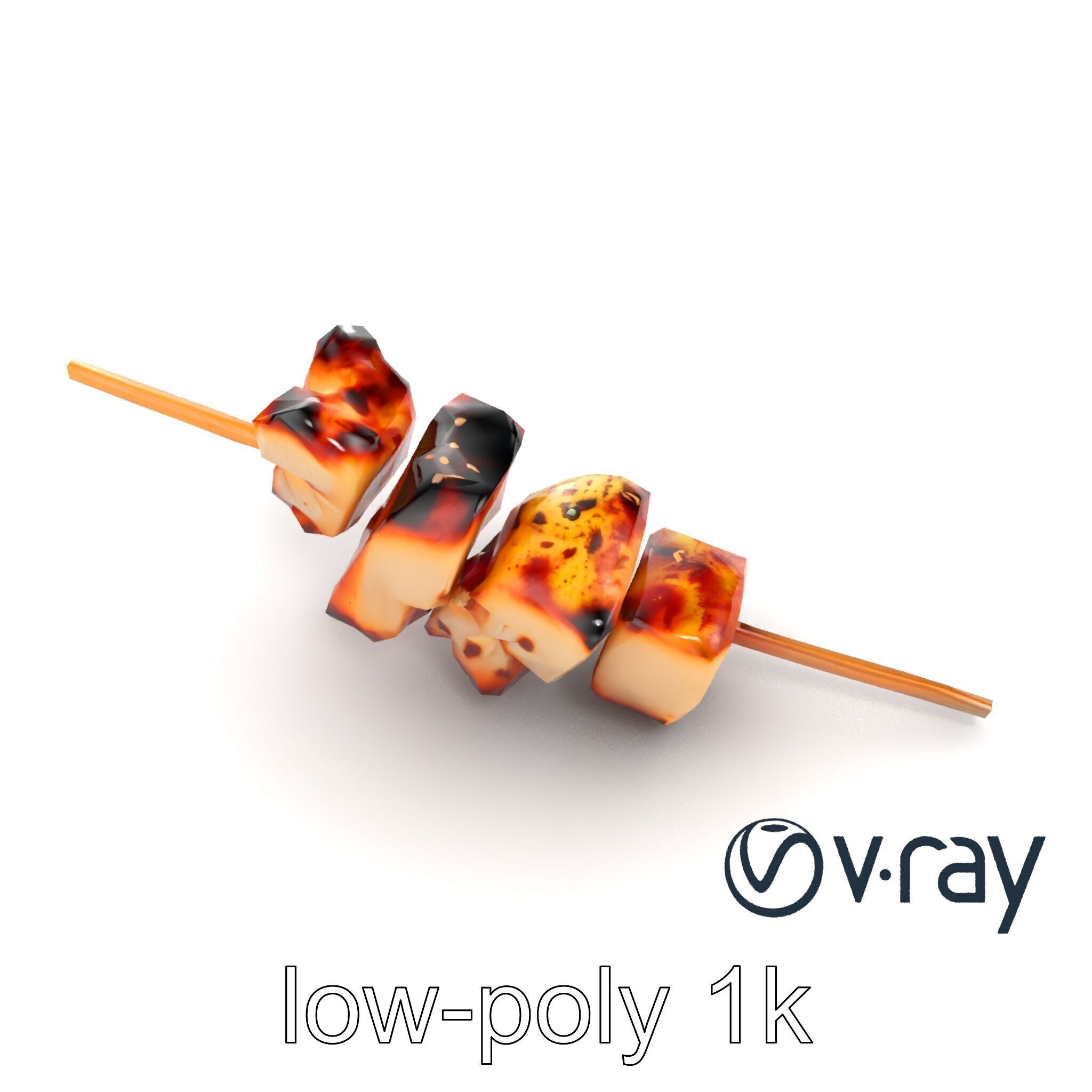 Yakitori Chicken Skewer Realistic Grilled model pack Low-poly 3D model_30