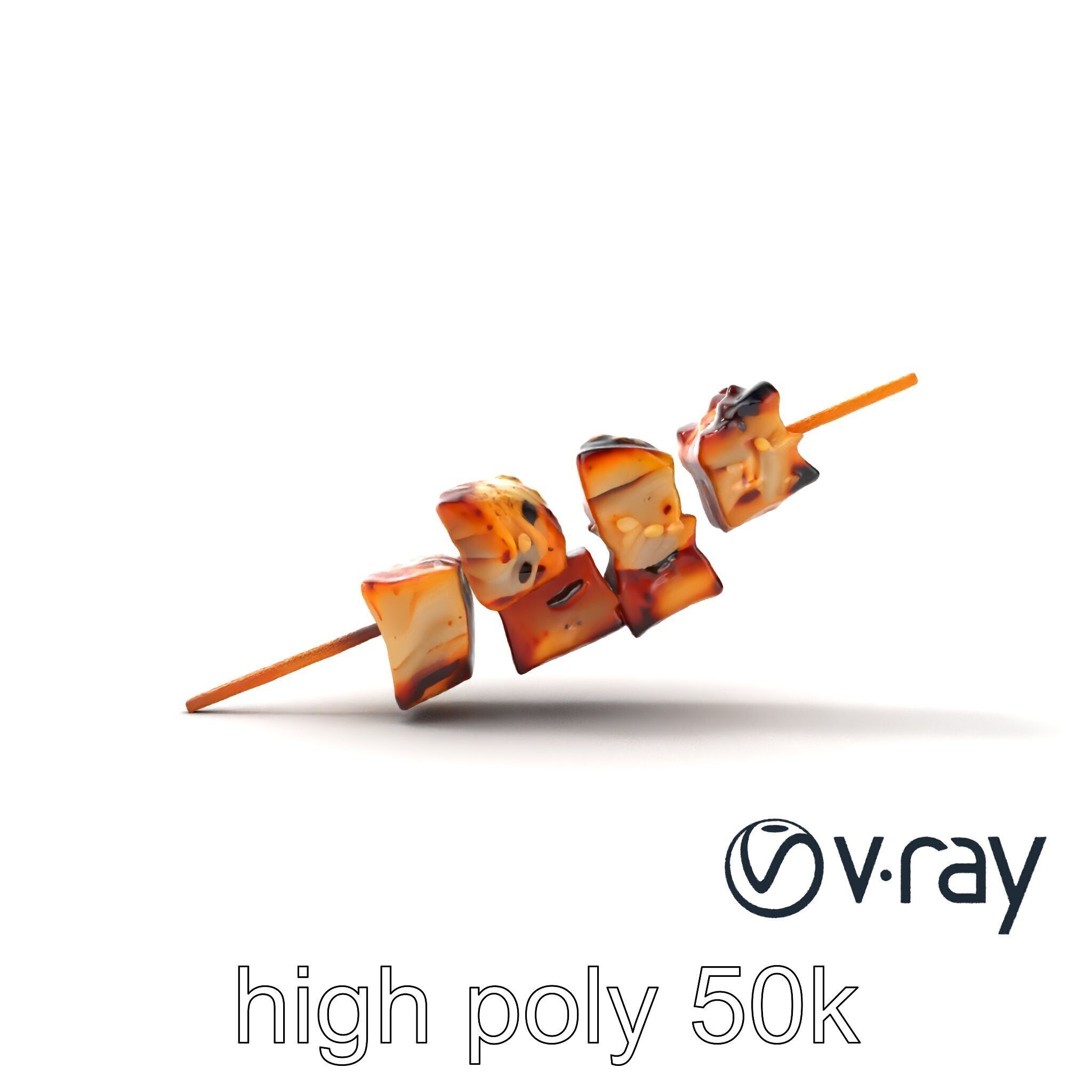 Yakitori Chicken Skewer Realistic Grilled model pack Low-poly 3D model_28