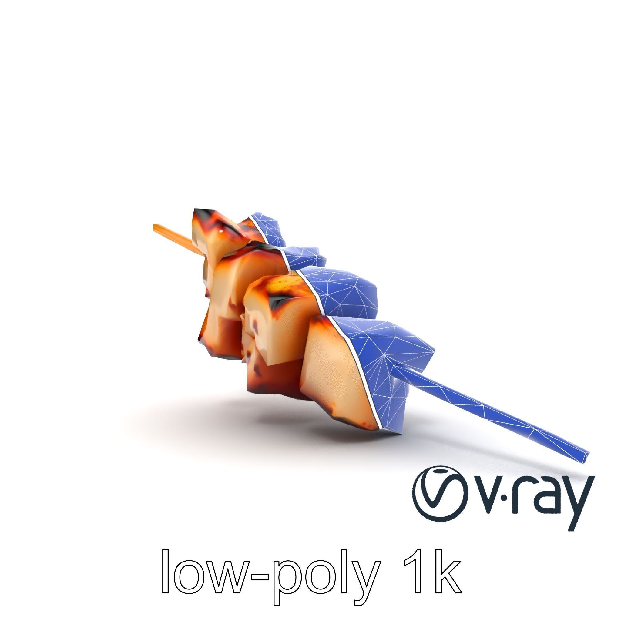 Yakitori Chicken Skewer Realistic Grilled model pack Low-poly 3D model_16