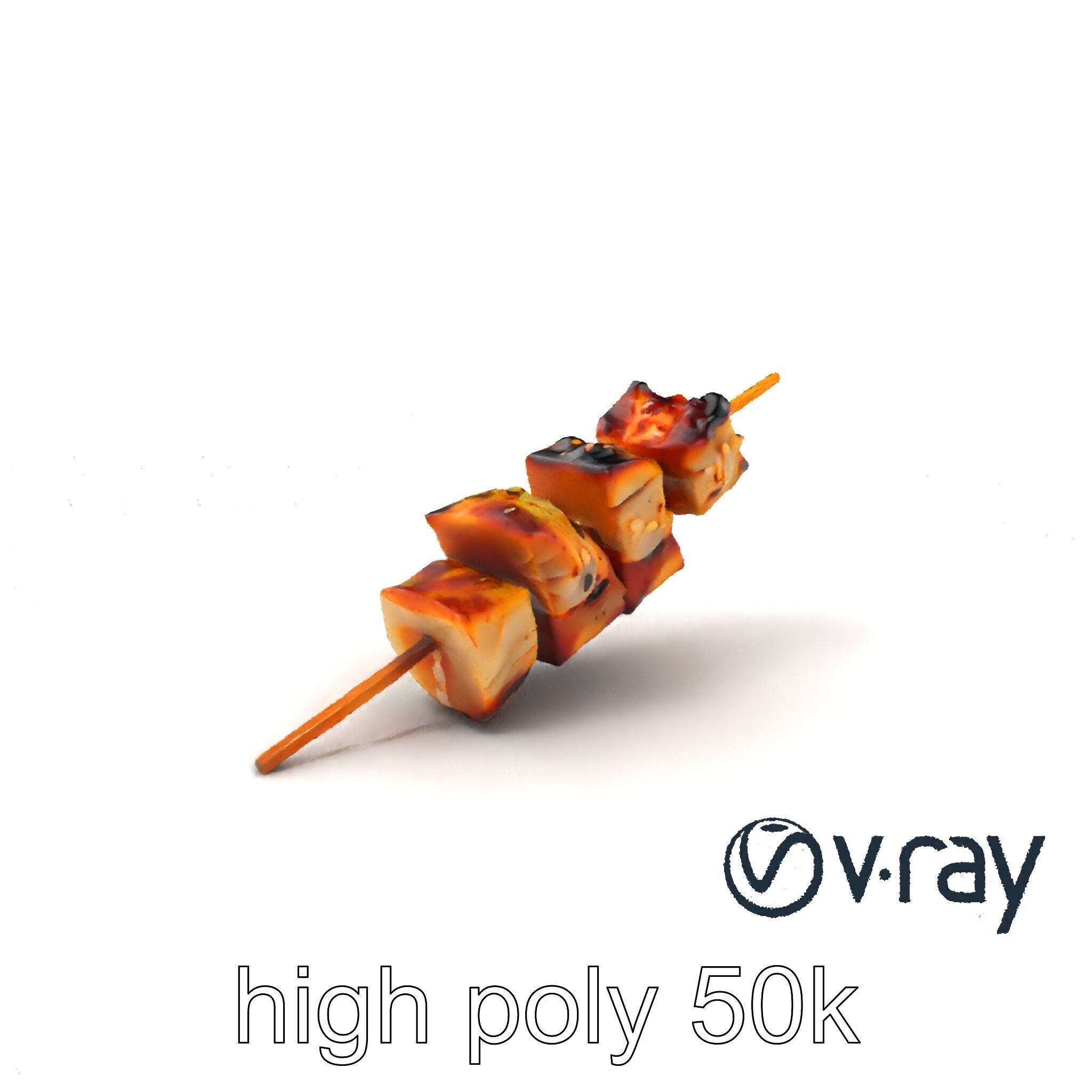 Yakitori Chicken Skewer Realistic Grilled model pack Low-poly 3D model_2