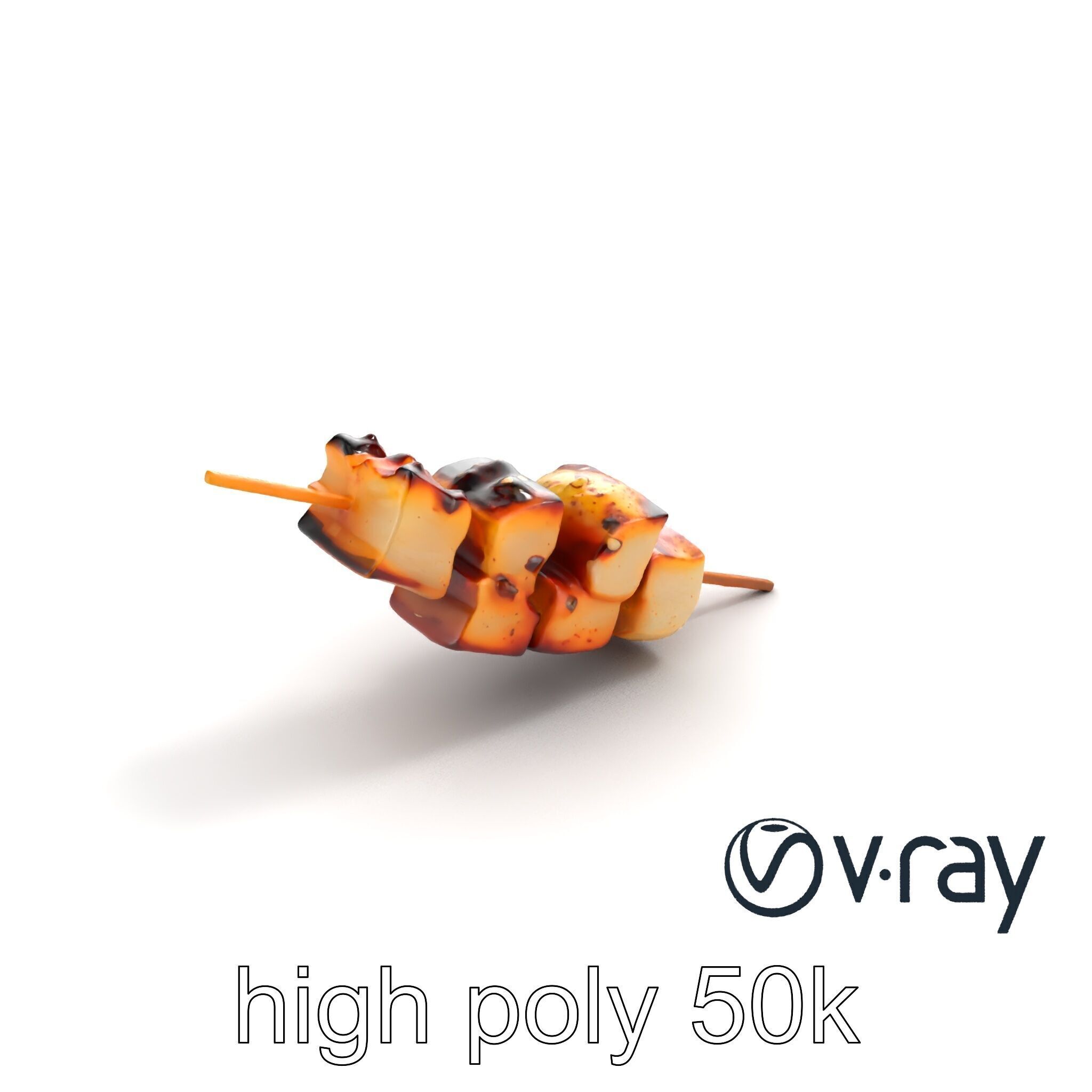 Yakitori Chicken Skewer Realistic Grilled model pack Low-poly 3D model_9