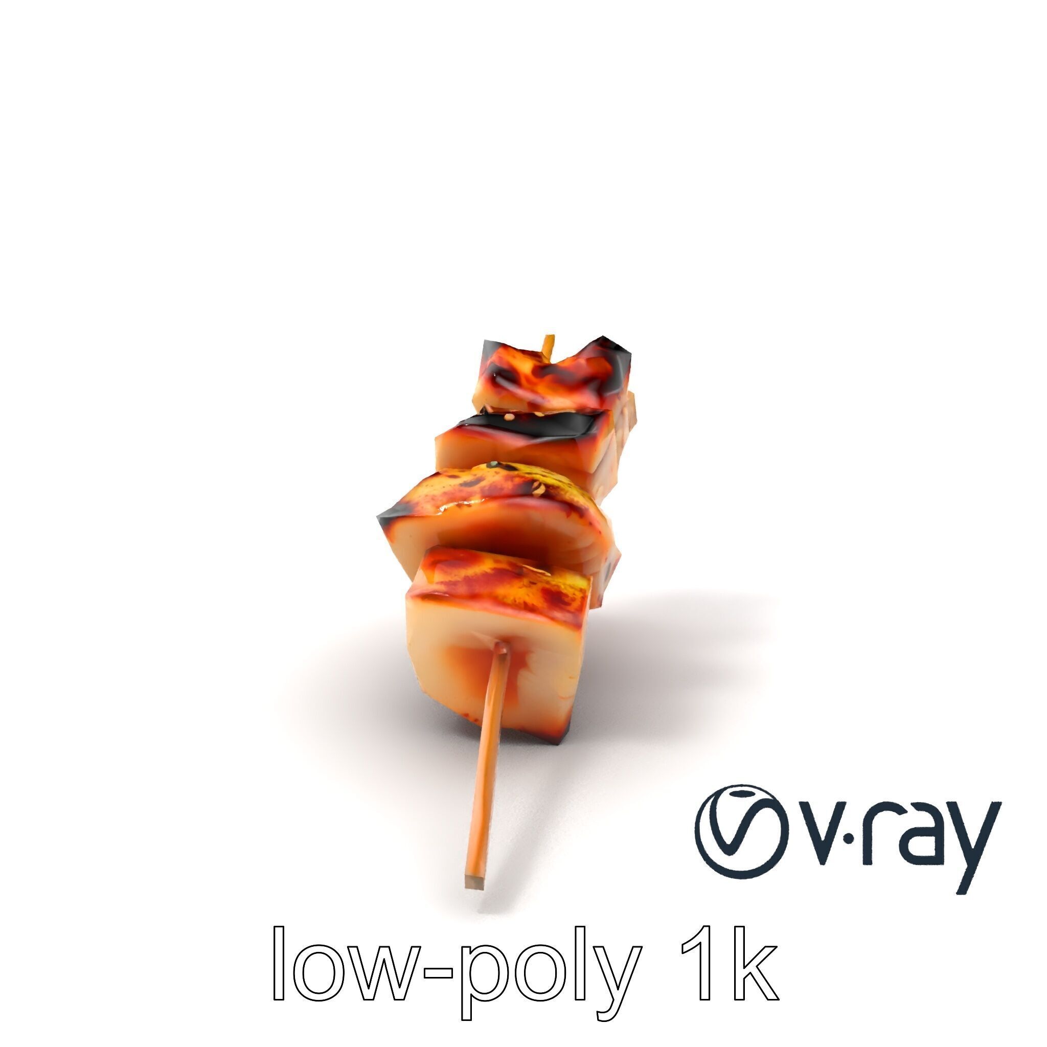 Yakitori Chicken Skewer Realistic Grilled model pack Low-poly 3D model_4