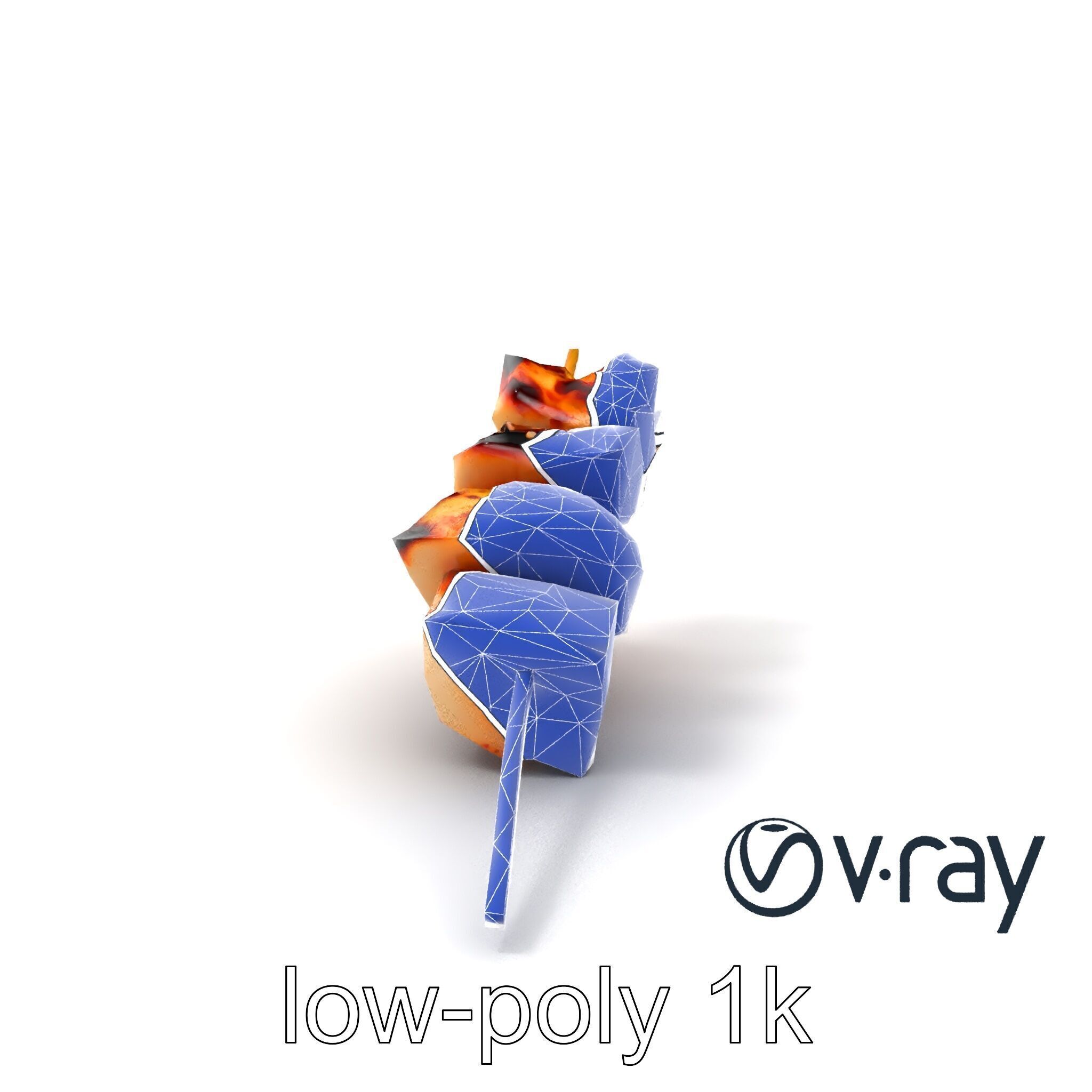Yakitori Chicken Skewer Realistic Grilled model pack Low-poly 3D model_6