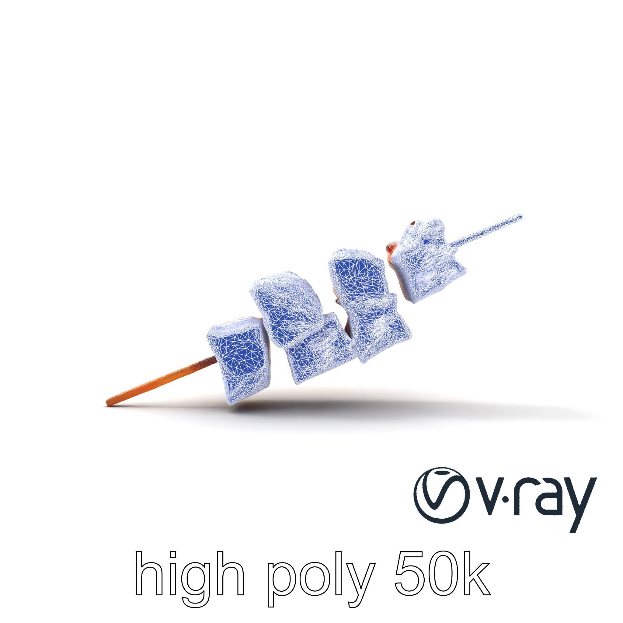 Yakitori Chicken Skewer Realistic Grilled model pack Low-poly 3D model_29