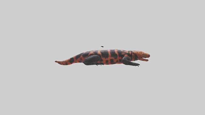 Gila Monster sunning model Low-poly 3D model