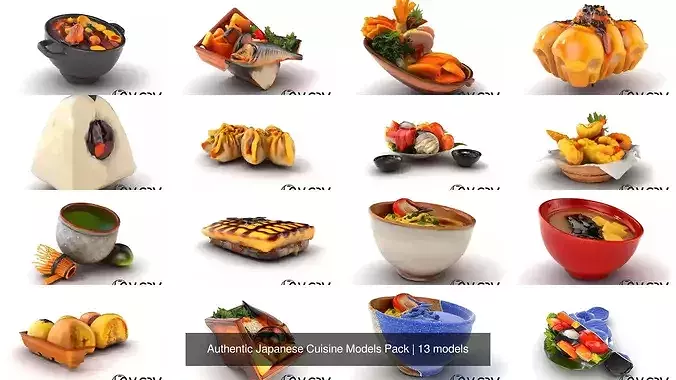 Authentic Japanese Cuisine Models Pack 2