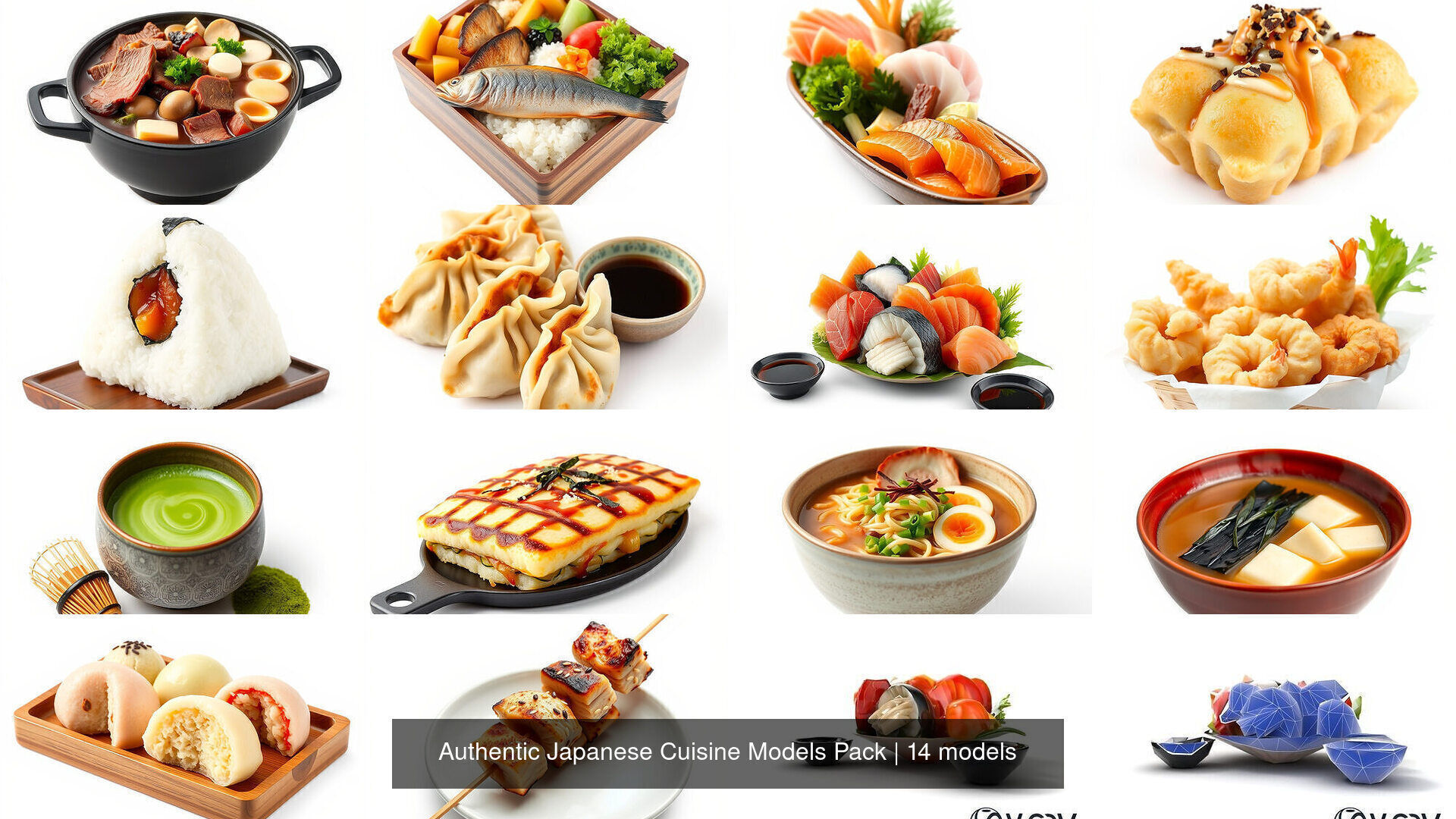 Authentic Japanese Cuisine Models Pack 3D Model Collection_12