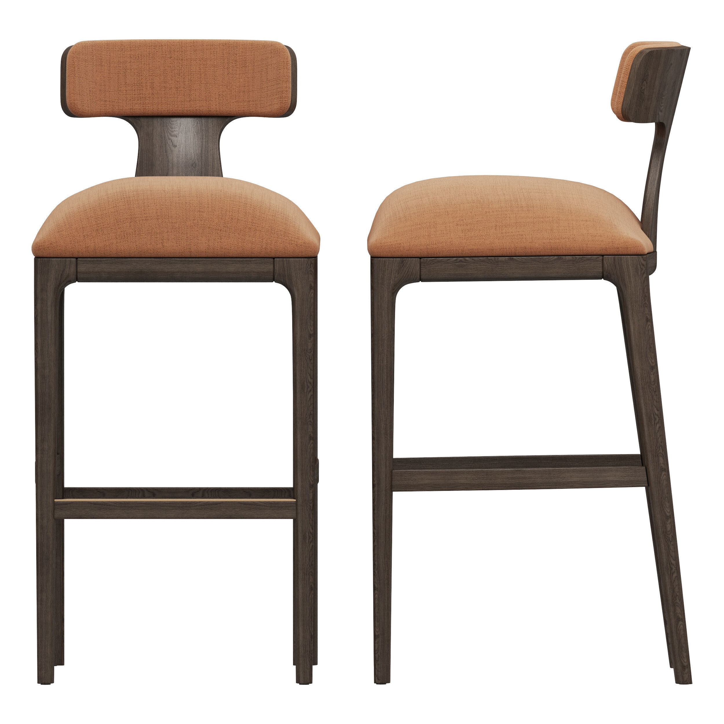 Restoration Hardware Ligne Fabric Bar and Counter Stool 3D model_1