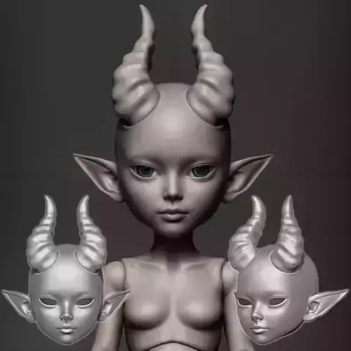 Madeline  bjd doll Head face child teenager smile adult