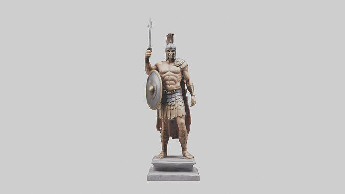 Gladiator Warrior Statue model Low-poly 3D model
