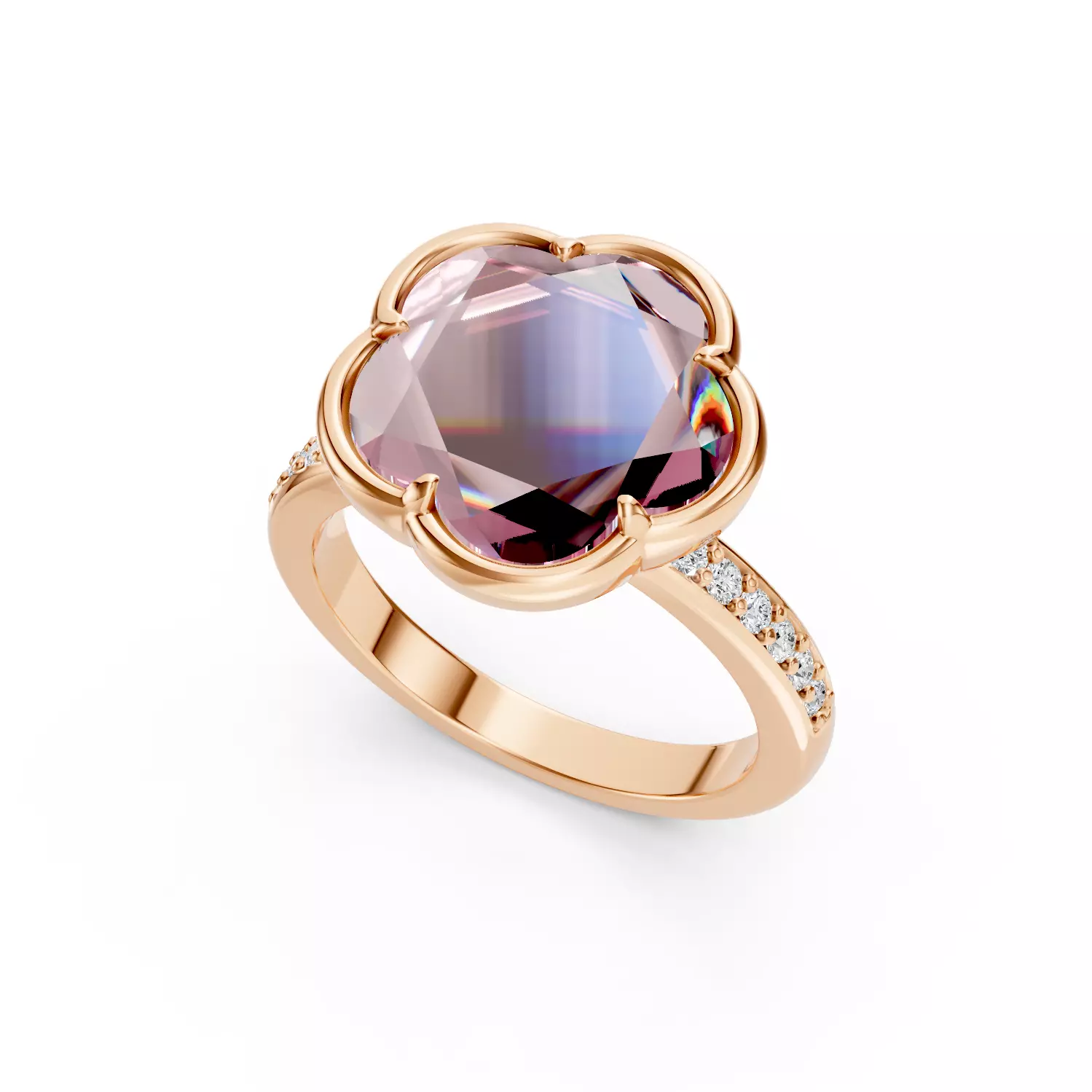 Flower Ring 3D print model_0