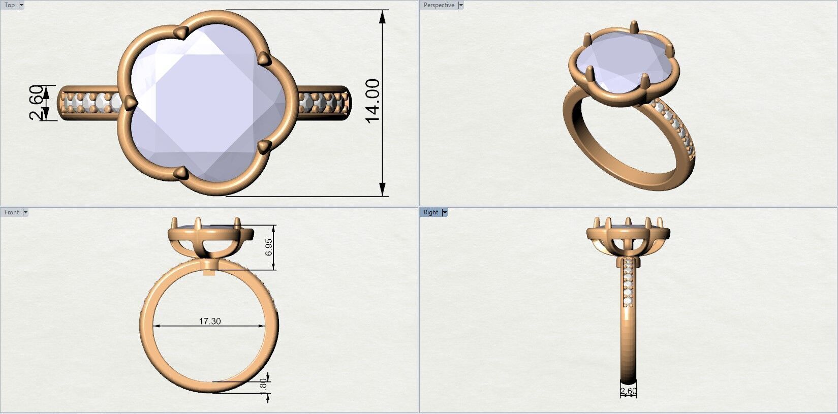 Flower Ring 3D print model_9