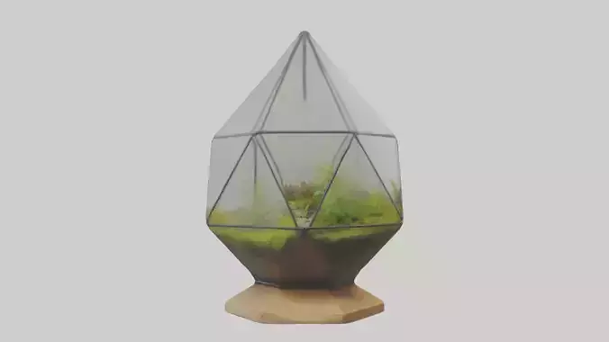 Glass terrarium model Low-poly 3D model