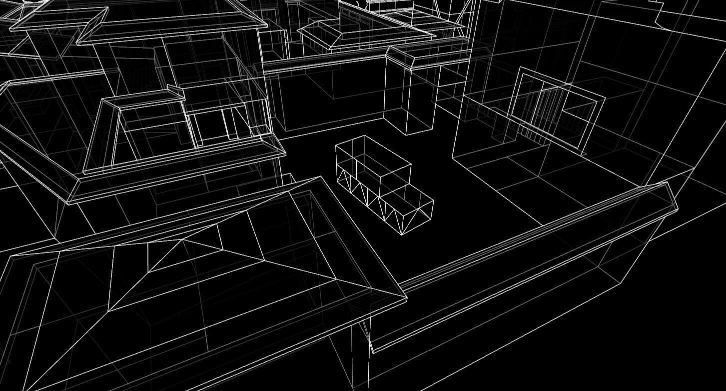 VALORANT HAVEN 3d wireframe map Low-poly 3D model_3