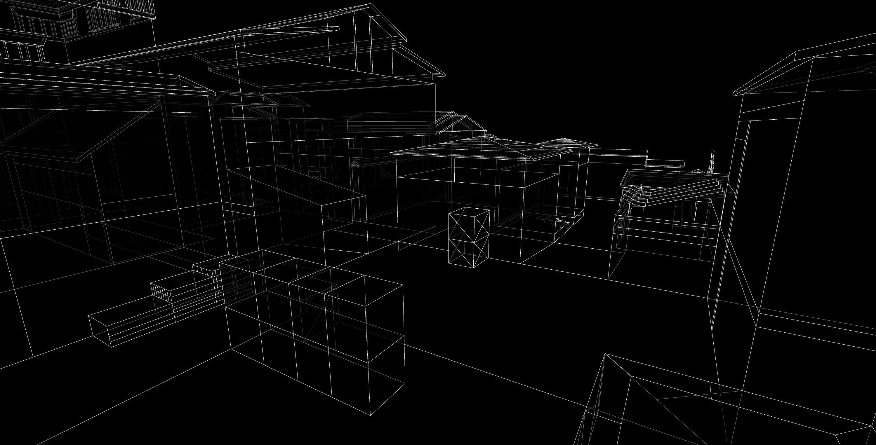 VALORANT HAVEN 3d wireframe map Low-poly 3D model_2