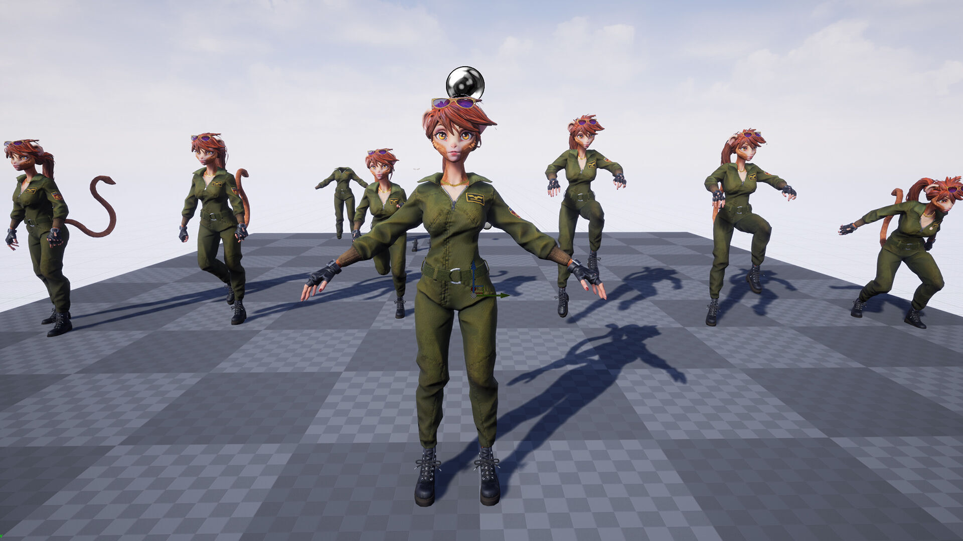 Monkey Girl Arms Trader Low-poly 3D model_5