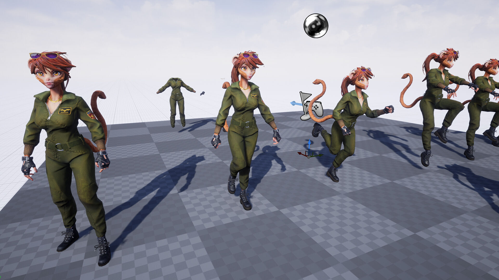 Monkey Girl Arms Trader Low-poly 3D model_6