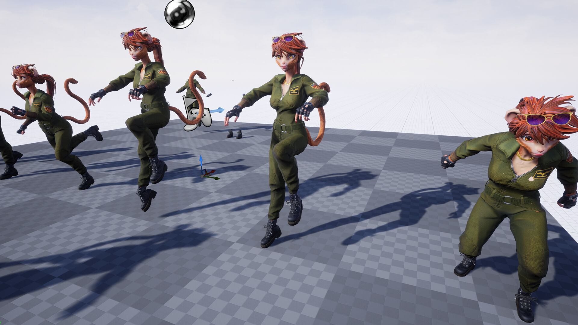 Monkey Girl Arms Trader Low-poly 3D model_7