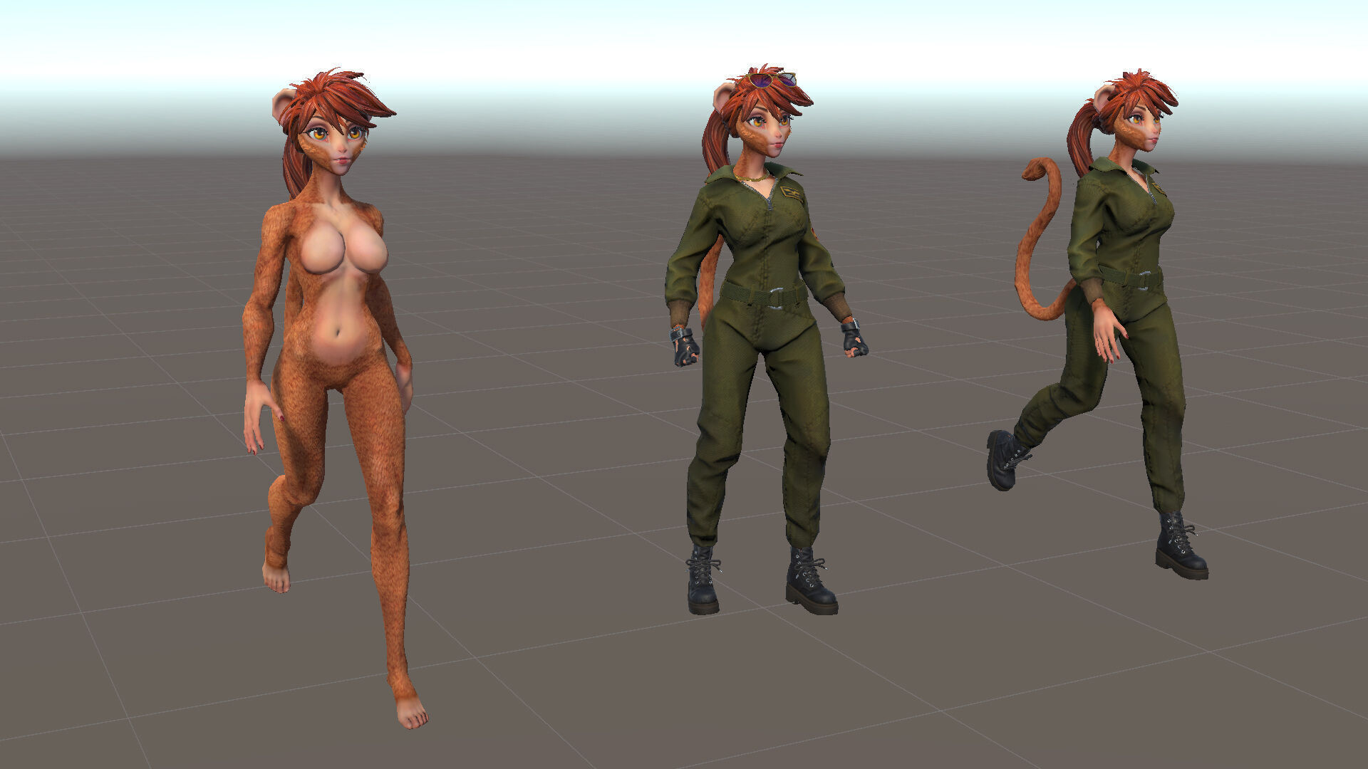 Monkey Girl Arms Trader Low-poly 3D model_23