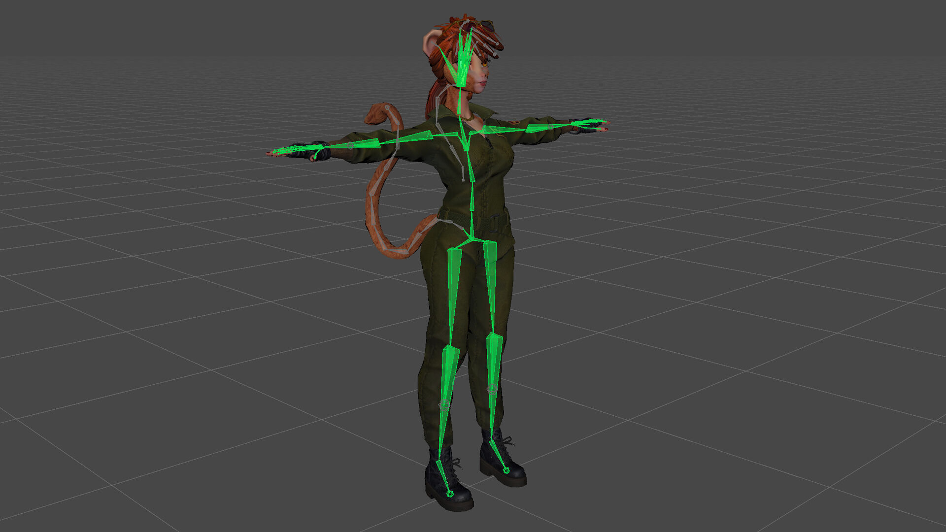 Monkey Girl Arms Trader Low-poly 3D model_27