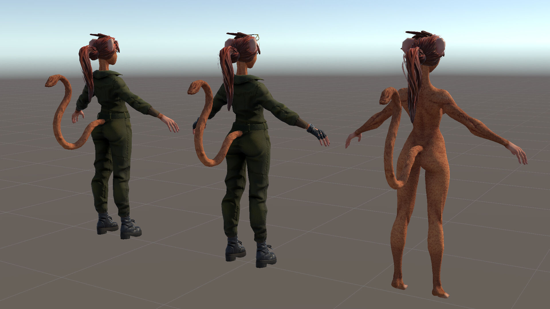 Monkey Girl Arms Trader Low-poly 3D model_22