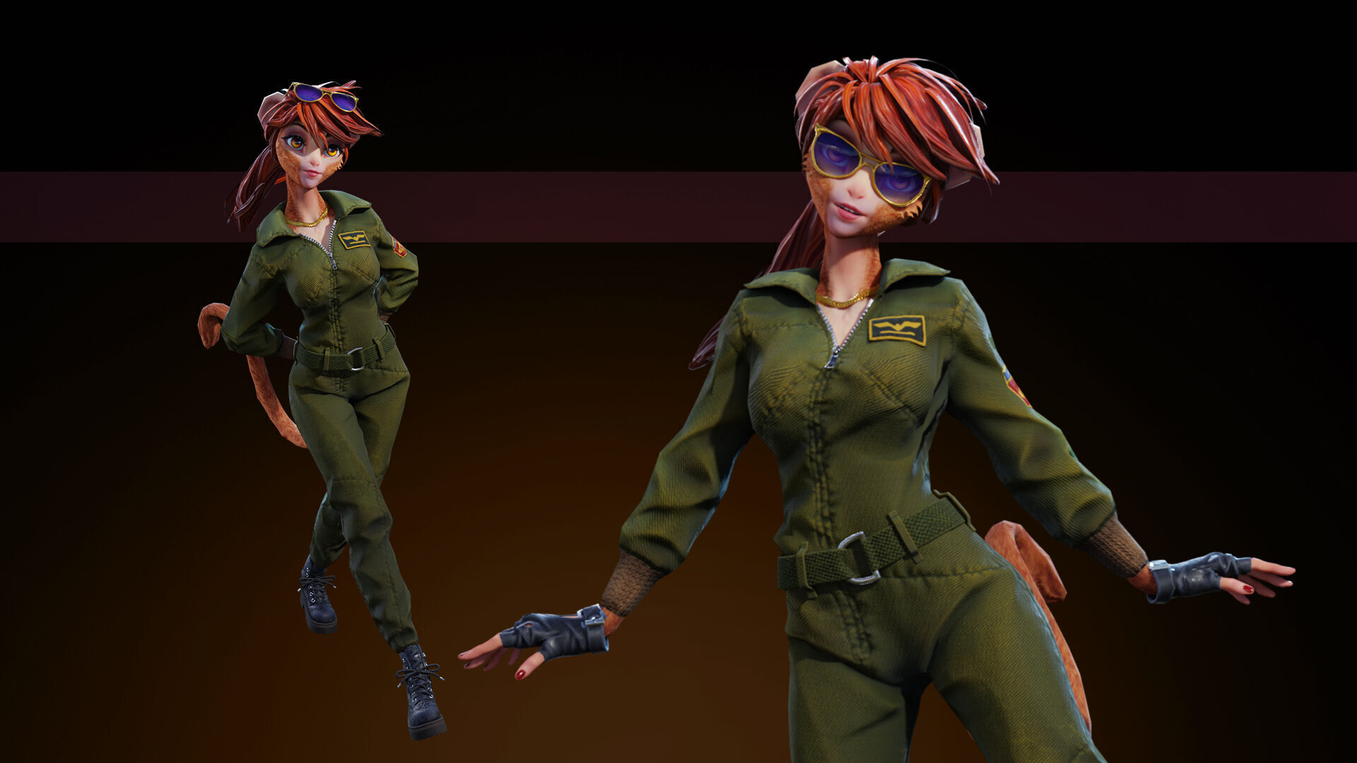 Monkey Girl Arms Trader Low-poly 3D model_4