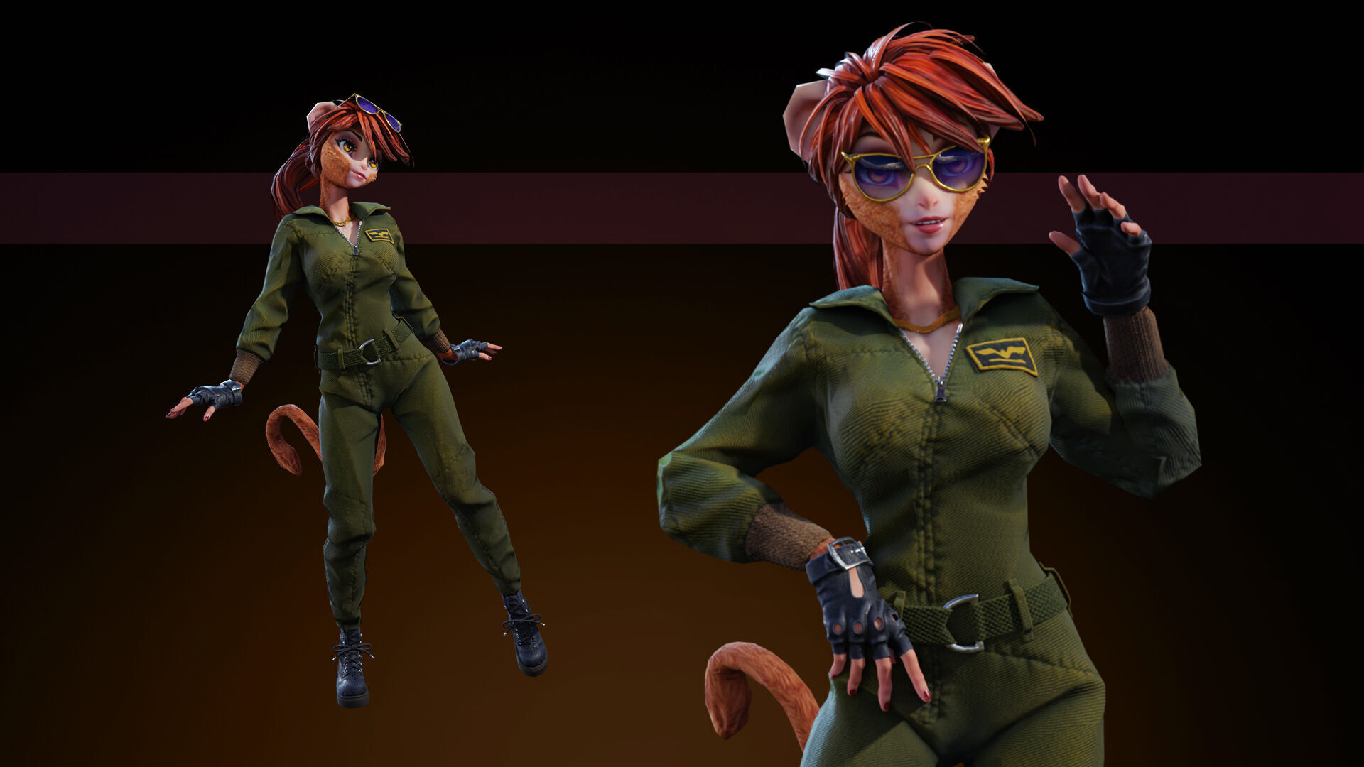 Monkey Girl Arms Trader Low-poly 3D model_3