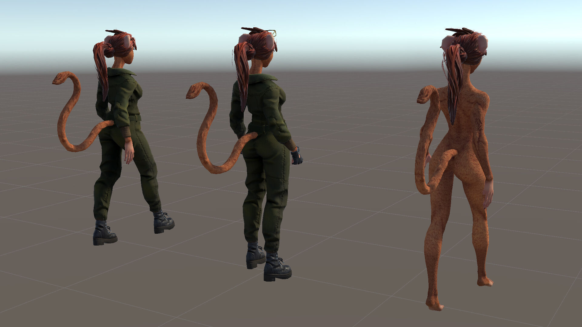 Monkey Girl Arms Trader Low-poly 3D model_24