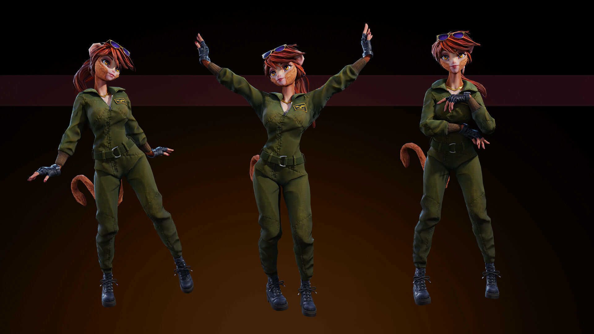 Monkey Girl Arms Trader Low-poly 3D model_2