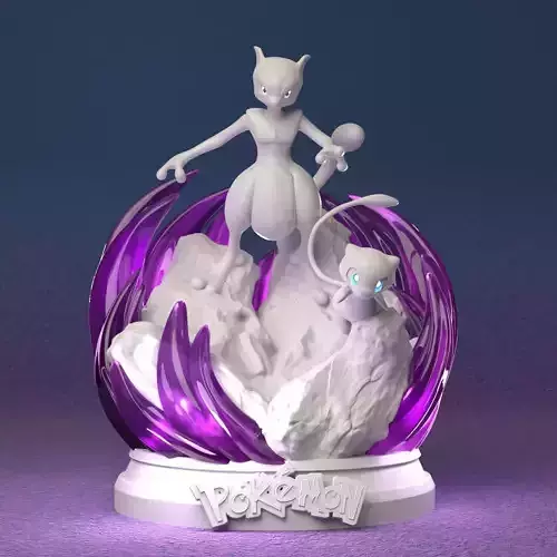 Mewtwo Pokemon Diorama
