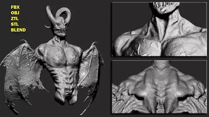 Demonic 666 Torso 3D Model