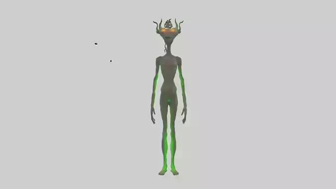 Glowingeyed entity model Low-poly 3D model