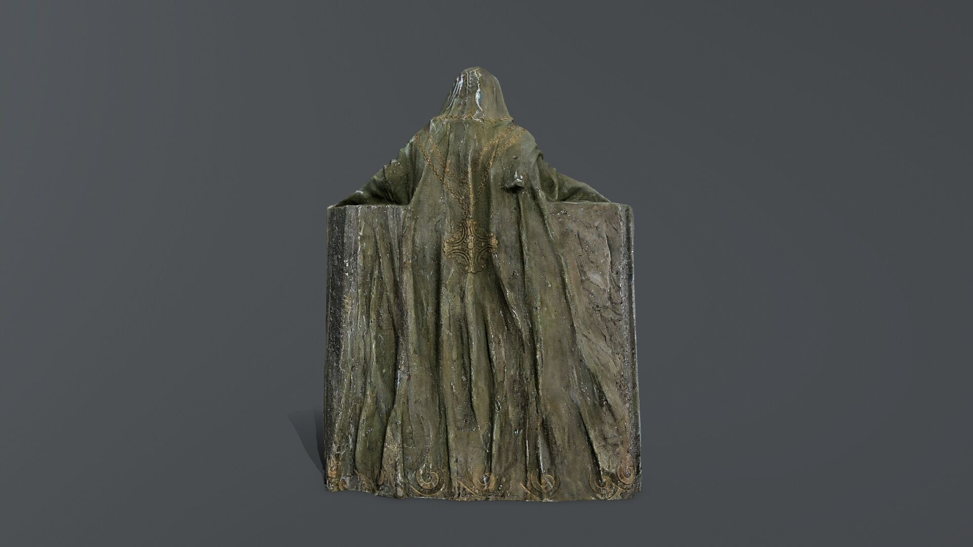 Dark statue Low-poly 3D model_7