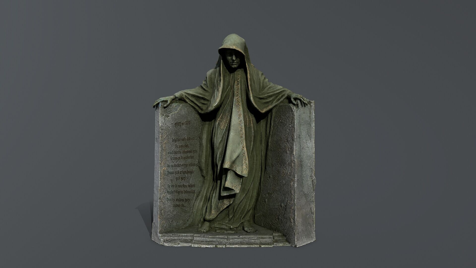 Dark statue Low-poly 3D model_3