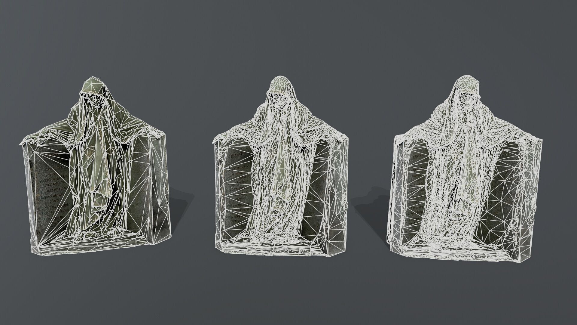 Dark statue Low-poly 3D model_13