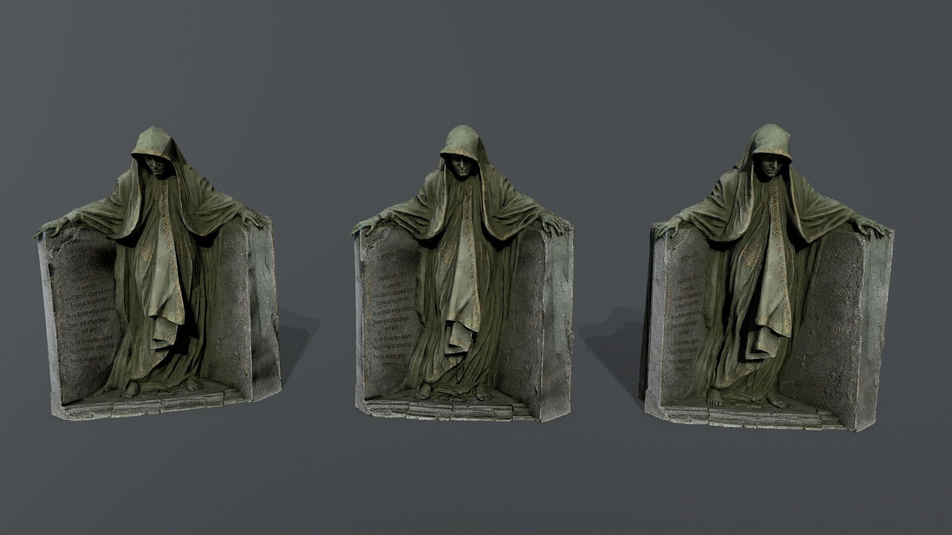 Dark statue Low-poly 3D model_12