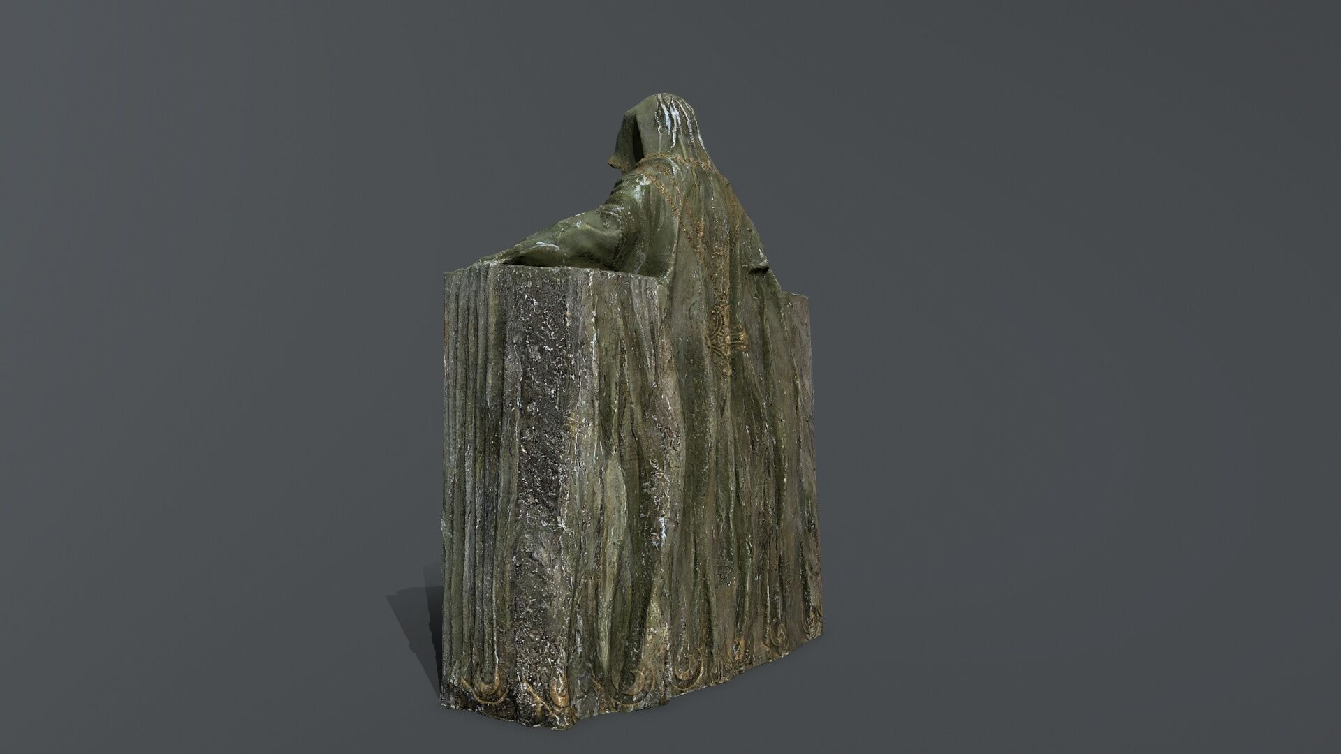 Dark statue Low-poly 3D model_8