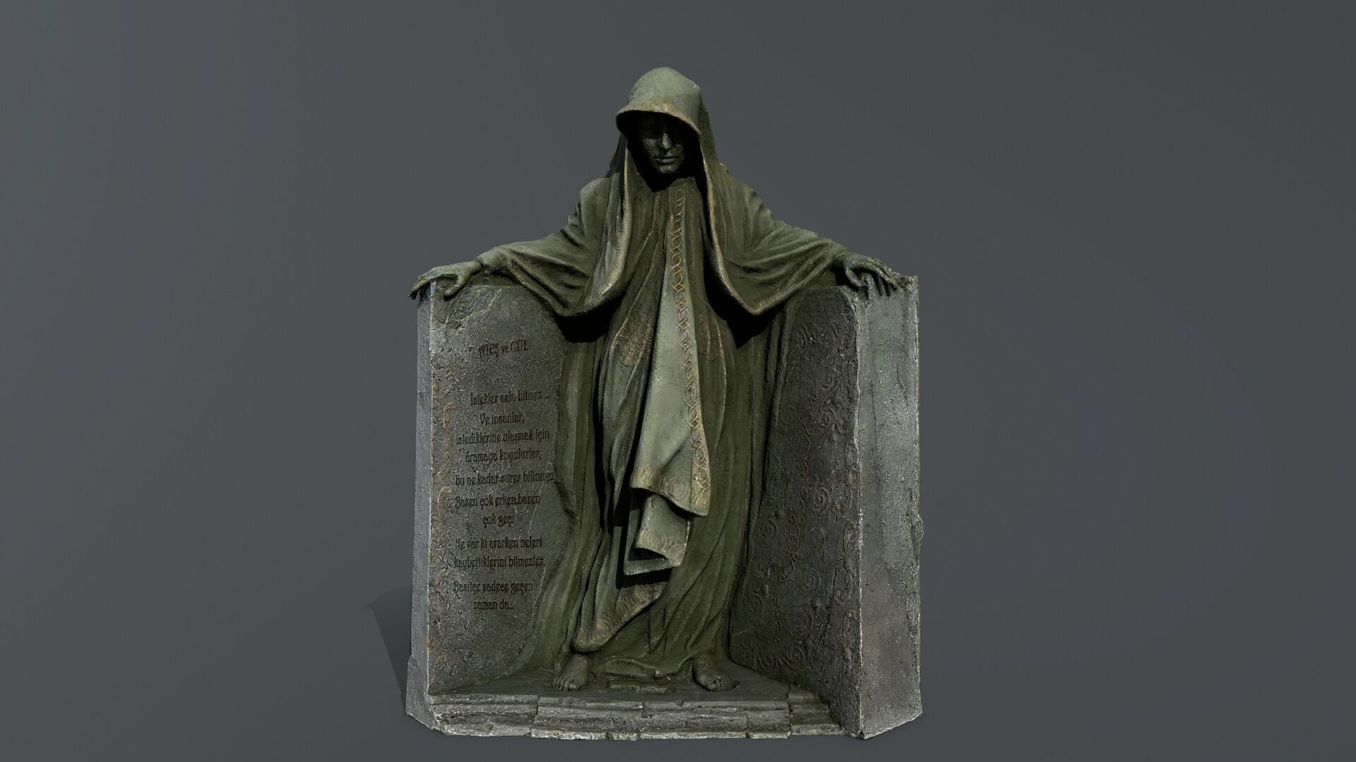 Dark statue Low-poly 3D model_2