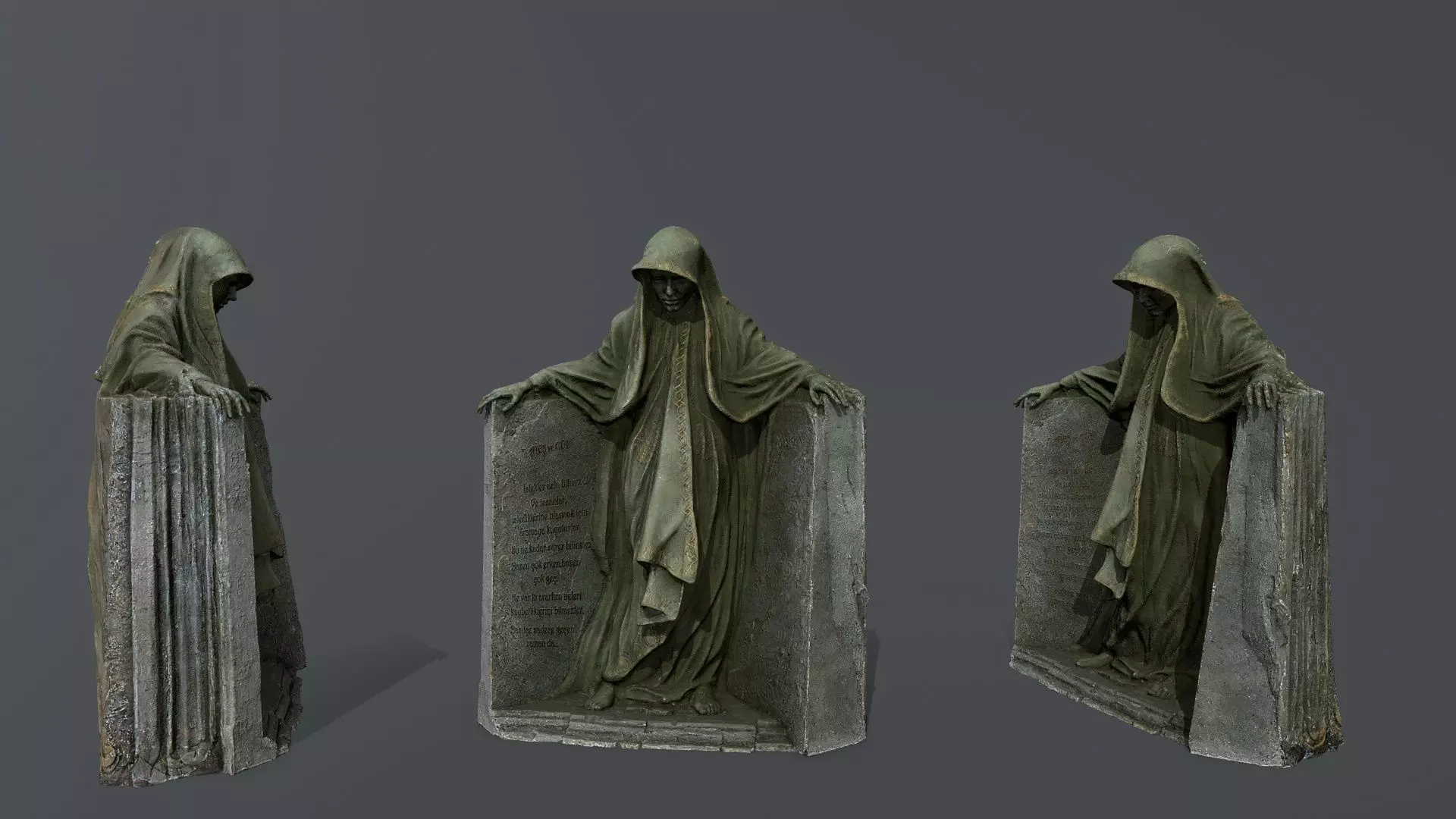 Dark statue Low-poly 3D model_0