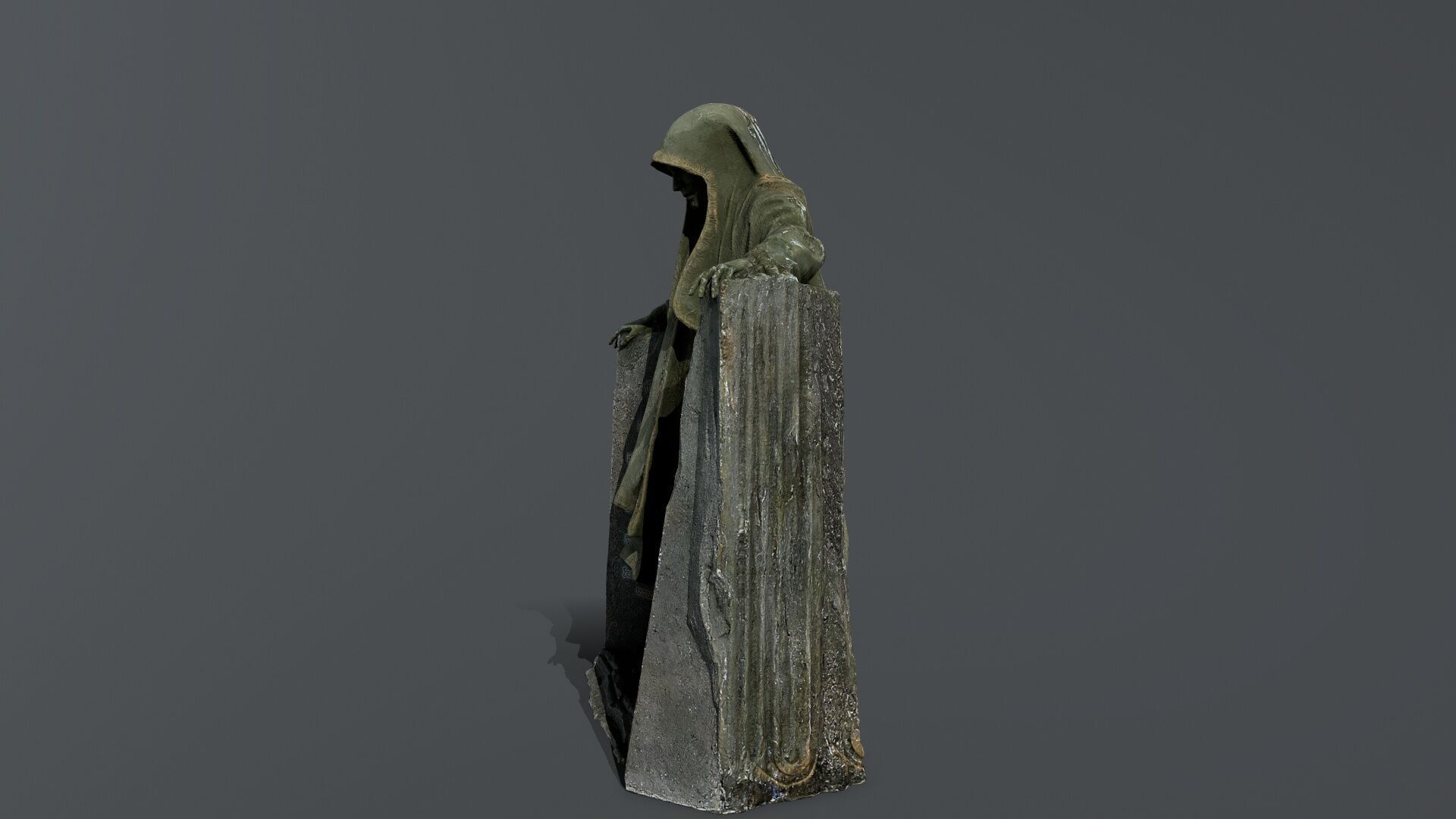 Dark statue Low-poly 3D model_9
