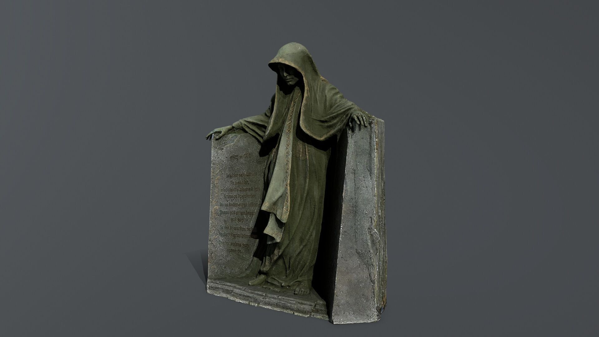 Dark statue Low-poly 3D model_10